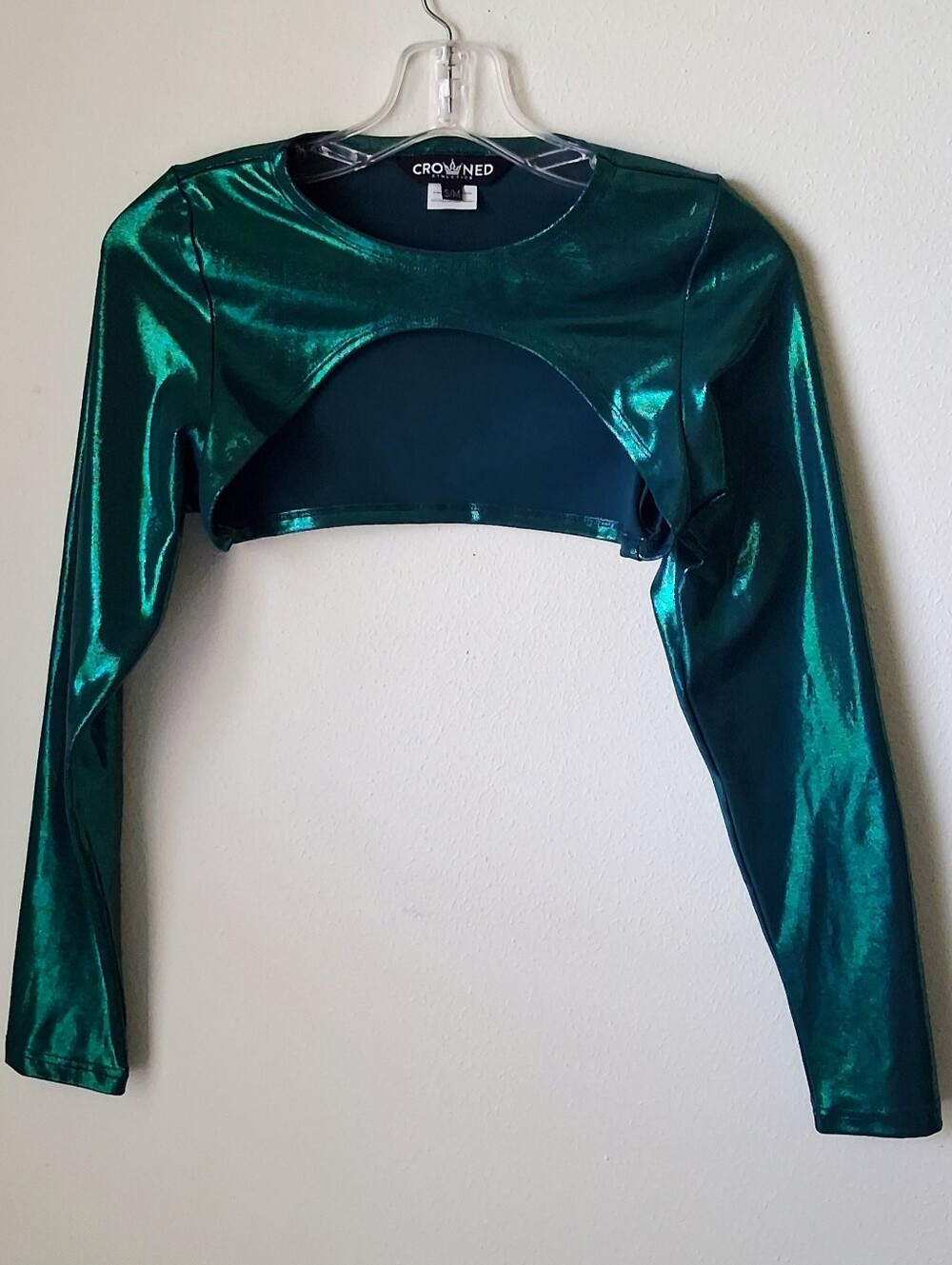 Crowned Atheltics Emerald Jewel Athletic Shrug S/M Run Disney Cosplay